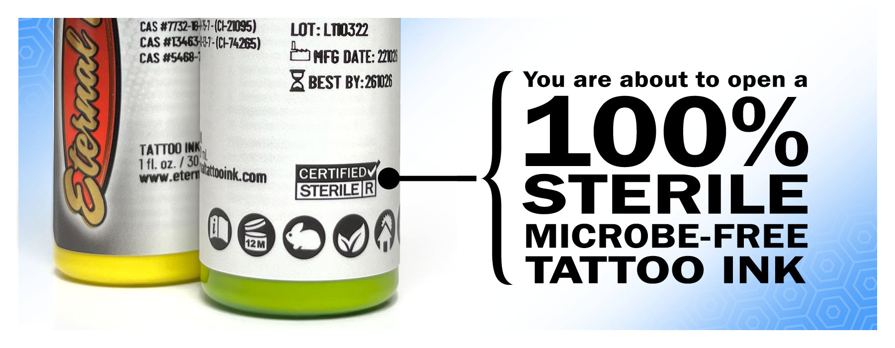 Eternal Ink is Certified Sterile  Eternal Tattoo Supply